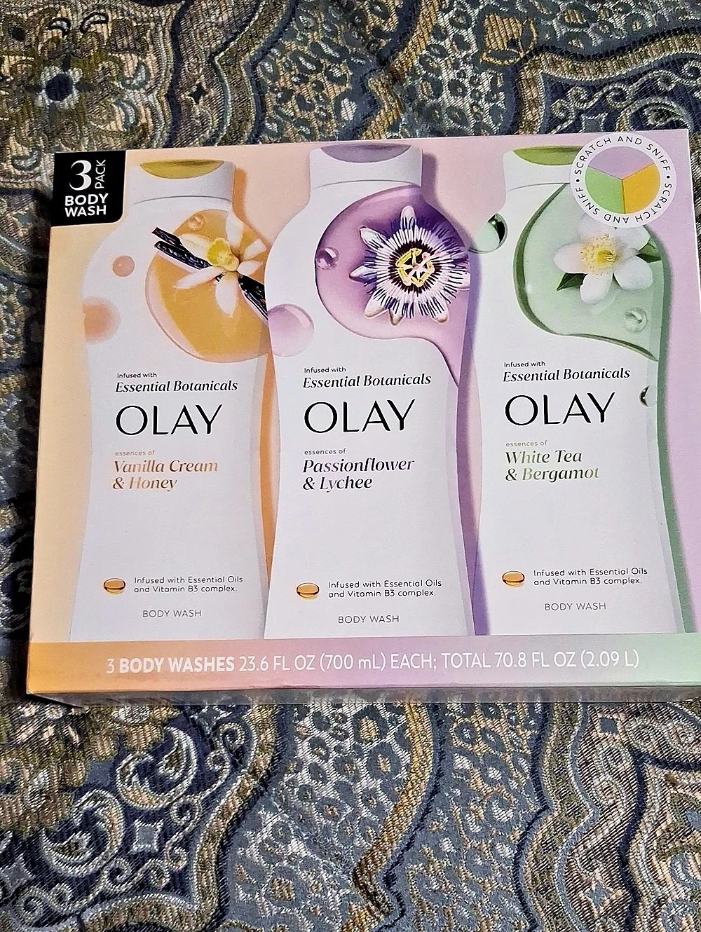 Olay Essential Botanicals Body Wash Gift Set 3-Piece Body Wash Set NWT